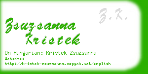 zsuzsanna kristek business card